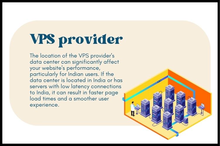How does the location of the VPS provider's data center impact my website's performance for Indian users?